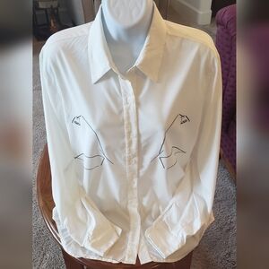 HOWL Studio white button down blouse, size M